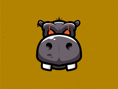 Hippo design illustration logo mascot character mascot logo vector