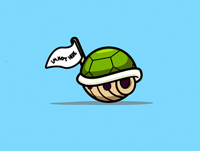 I'm not here turtle design flat icon illustration logo mascot logo vector