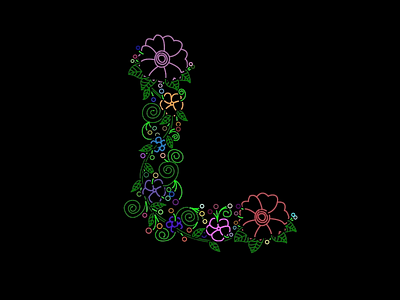L - Flower animation canvas flowers letters looping motion