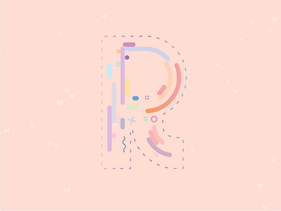 R-ainbow Pastel animation drawsvg letters motion rainbow svg