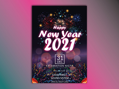 Happy New Year 2021 2021 flyer graphic design happy new year 2021 new year stationary design