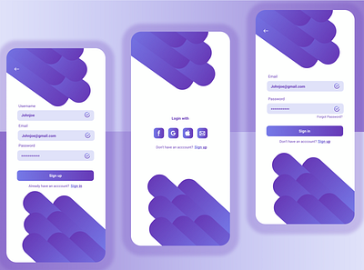 Sign in/Sign up UI figma login design login screen mobile app mobile design signup screen ui