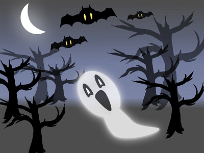 October Nights design dribbbleweeklywarmup figma graphic design halloween illustration spooky vector