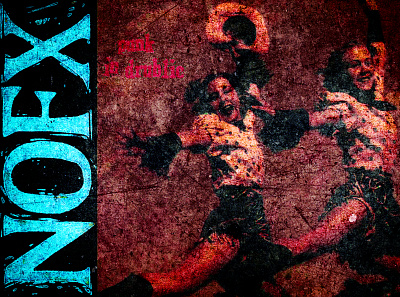NOFX - red grunge "Drunk In Public" album cover grunge nofx punk red wallpaper