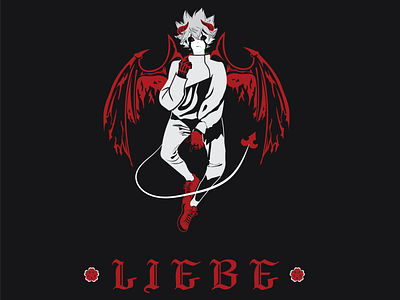 Liebe The Devil anime balck clover black and red demon illustration art liebe red vector art wallpaper design
