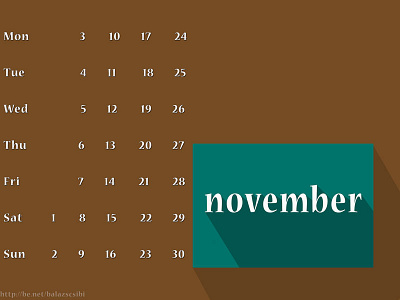 Hello November 2014 2014 calendar color colorful editorial graphic design november printed