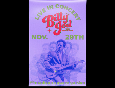 Billy Joel retro concert poster design graphic design illustrator photoshop poster poster art retro vintage