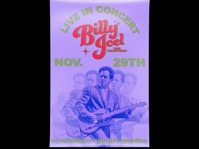 Billy Joel retro concert poster