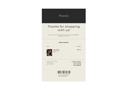 Daily UI 017: Email Receipt