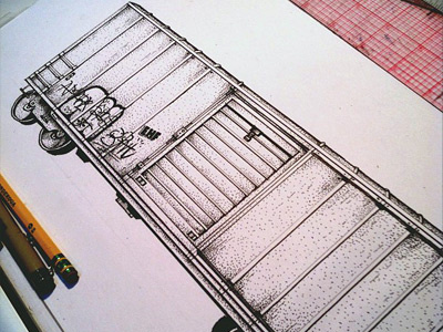 Boxcar drawing progress illustration