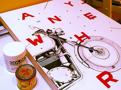 new painting in progress hand lettering sign painting