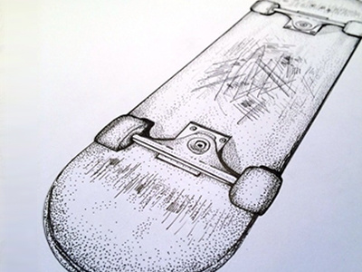 Illustration in progress illustration skateboard