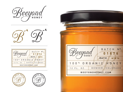 Beeyond Honey branding custom type logo
