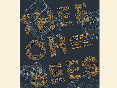 Thee Oh Sees poster gig poster thee oh sees typography