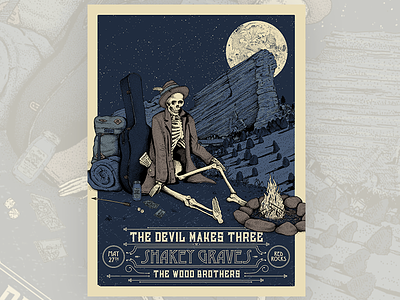 Devil makes Three / Shakey Graves Poster poster screenprint