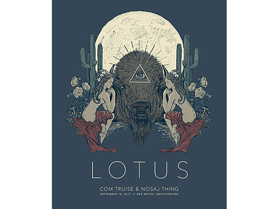 Lotus Red Rocks poster gig poster illustration lotus screen print