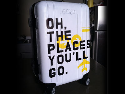 hand-painted luggage hand lettering paint type typography