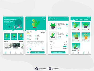 Garden App app app design clean design clean ui design teal ui ui design