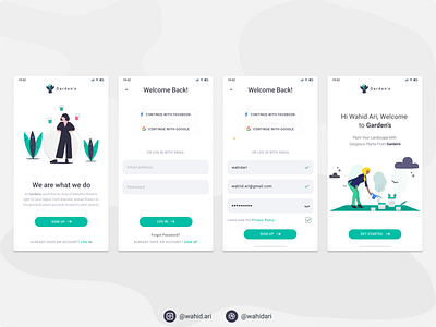 Garden App Splash app app design clean design clean ui design flat teal ui ui design ux