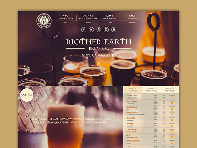 Mother Earth Brew Co brewery interface website