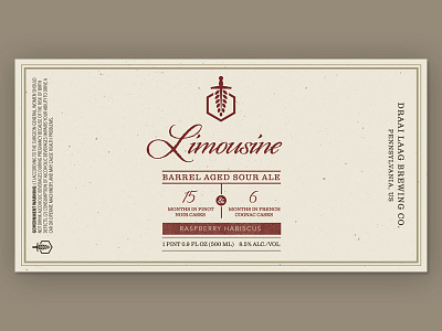 Limousine ale beer beverage label