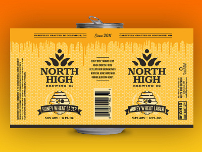 North High Brewing - Honey Wheat Lager beer can label