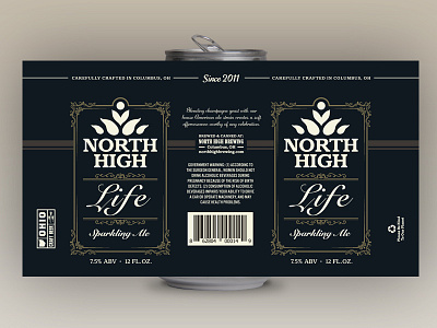 Life beer can craft beer label