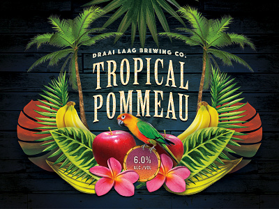 Tropical Pommeau beer bottle craft beer label