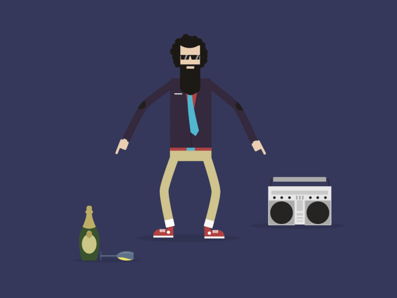 Saturday Night after effects gif illustration