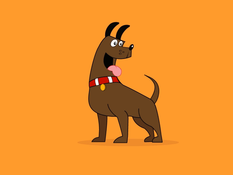 Mr. Bark after animation dog effects illustration vector