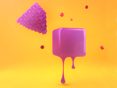 Candy !! 3d abstract c4d candy cinema4d cube model organic texture triangle