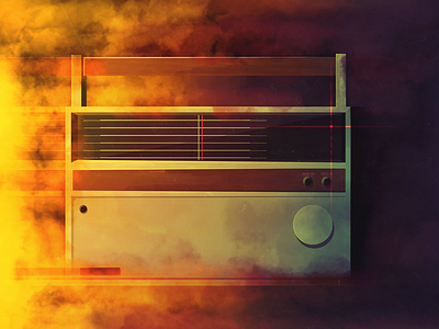 Radio illustration player radio rust vintage