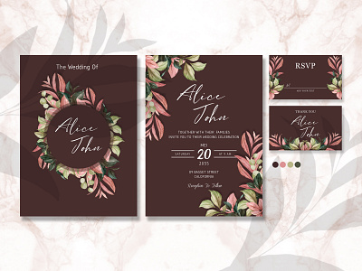 wedding invitation leaves