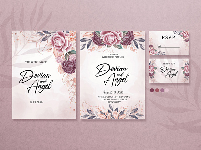 Wedding Invitation purple flower wedding wedding design wedding invitation wedding invitations weddings