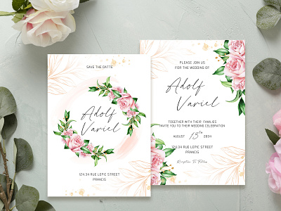 Beautiful Roses Invitation Card Wedding