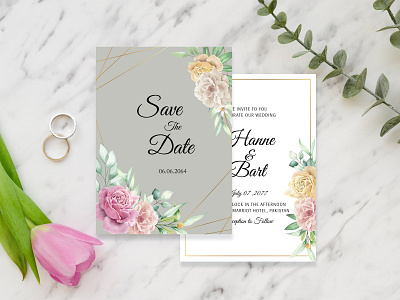 #00036 Floral Watercolor Wedding Invitation