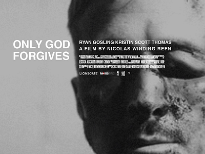 Only God Forgives black and white movie poster typography