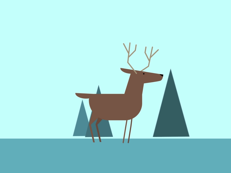 Prancing Deer aftereffects animals animation character character design deer design forest gif illustration vector