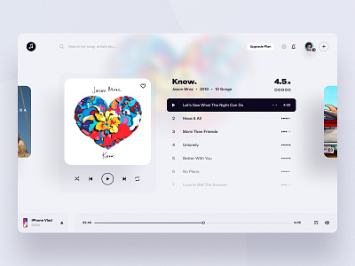Web Music App - Player clean design material design music music app music player sketch ui user interface ux web