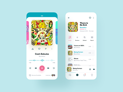 Music Player App – UI Exploration app clean design material-design mobile mobile-ui music app music player sketch ui ux