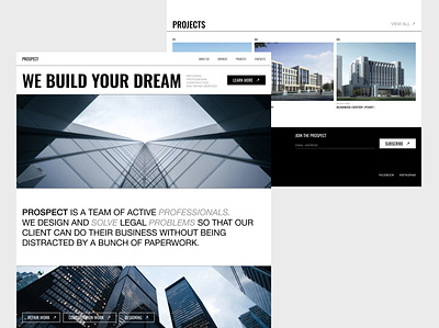 Prospect – Landing Page architecture business construction company landing page marketing swiss ui uxui web design