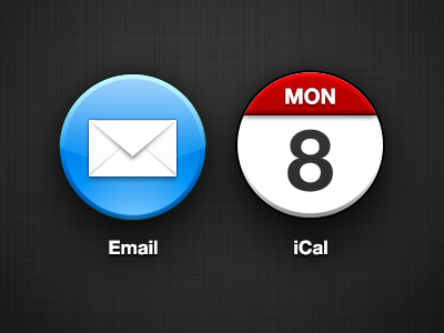 Circle iOS Icons calendar email ical icons ios