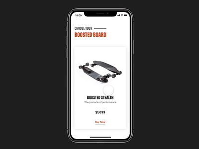 Boosted Board Choosing Product boosted board design framer ios app page tool ui ux