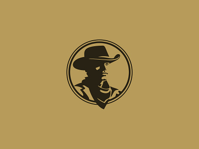 Cowboy character cowboy cowboy hat custom design illustration logo modern negative space simple vector vintage western