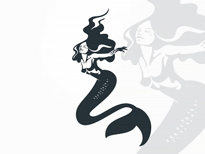 Mermaid character elegant illustration mermaid negative space ocean sea simple underwater