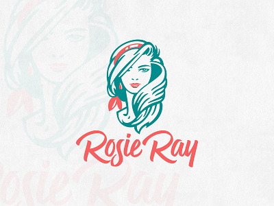 Rosie Ray character custom girl illustration logo minimal negative space retro simple