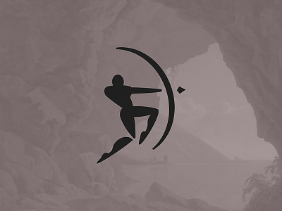 Archer archer arrow bow character jumping logo minimal negative space silhoutte simple strong warrior