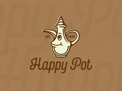 Happy Pot arabic character coffe pot coffee for sale happy joy logo pot smiling template vector