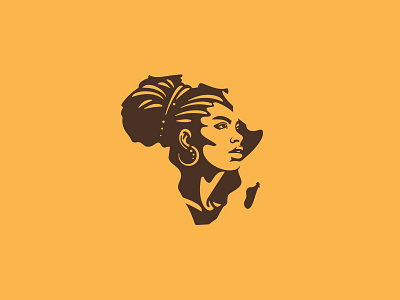 Proud African Woman africa african branding character continent design female illustration logo logoground negative space portrait proud strong vector woman
