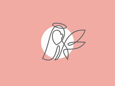 angel angel beauty fashion female girl halo illustration line lineart logo minimal monoline simple wings woman